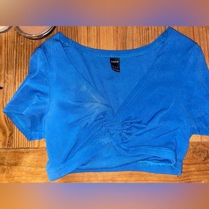 Shein Rolyal Blue Crop Top
